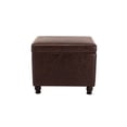 thumbnail image 6 of Wovenbyrd Maywood Large Rectangle Storage Ottoman, Hinged Lid, Dark Brown Leather, 1 Pack, 6 of 10