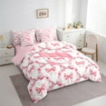thumbnail image 3 of Castle Fairy Boys Girls Personalized Initial S Twin Bedding Sets 7-Piece,Kawaii Pink Ribbon Bow Bedding Comforter Set Microfiber,Abstract Geometric Plaid Checkered Breathable Sheet Sets, 3 of 8
