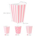 thumbnail image 4 of SHISUYAN NUOLUX 48pcs Popcorn Carton Rugby Stripe Wave Dot Pattern Decorative Dinnerware for Birthday Parties / Baby Showers / Graduations (Light Pink), 4 of 8