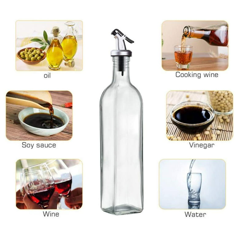 Olive Oil Bottle Dispenser Set Cruet Stainless Steel Cooking Wine