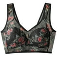 thumbnail image 1 of MIASHUI Bras for Women Thin Underwired Mesh Printed Vest Style Unbuttoned Comfortable Beautiful Back Underwear Bra, 1 of 4