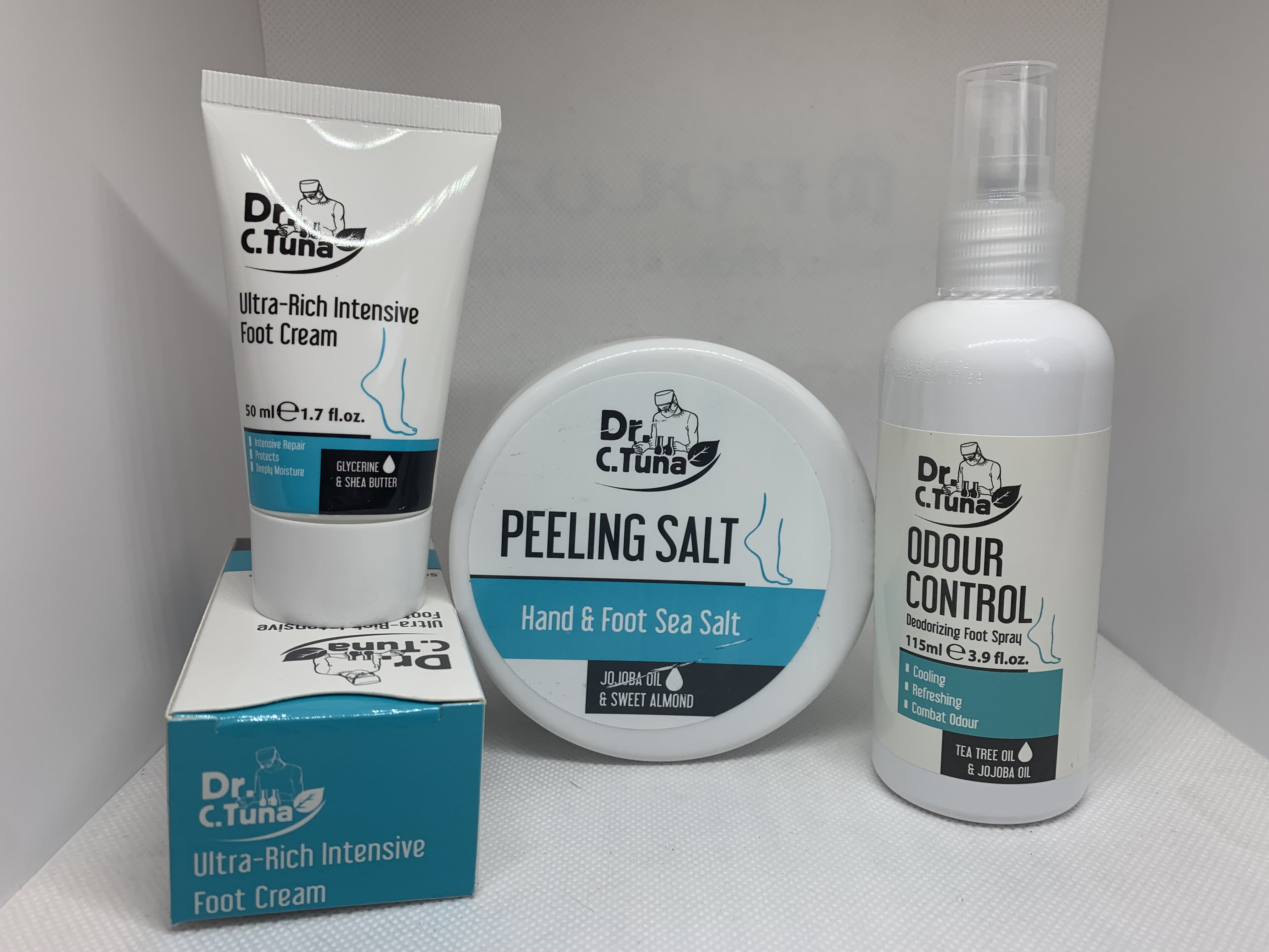 Farmasi Dr. C. Tuna Foot Care Set - Cream, Peeling Salt Scrub & Foot Spray.  - Walmart.com