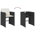 thumbnail image 5 of vidaXL 11 Piece Garden Dining Set with Cushions Black Poly Rattan, 5 of 5