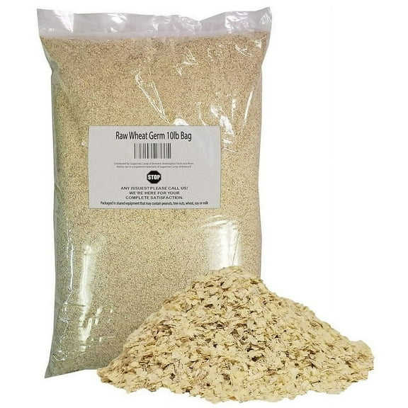 NatureJam Raw UnCooked Wheat Germ 10 Pounds Bulk Bag-Heat Sealed for Freshness.