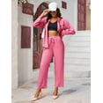 thumbnail image 4 of Silk Satin Pajamas for Women Set 2 Piece Silk Pjs Long Sleeve Top Cozy Sleepwear Silky Pajamas, 4 of 7