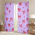 thumbnail image 2 of Feelyou Kawaii Bowknot Ribbon Black Out Curtains for Girl, Cartoon Purple Red Curtains Pack of 2 (42x63 Each), Fairy Tale Princess Bedroom Curtains, Living Room Curtains Decor, 2 of 6