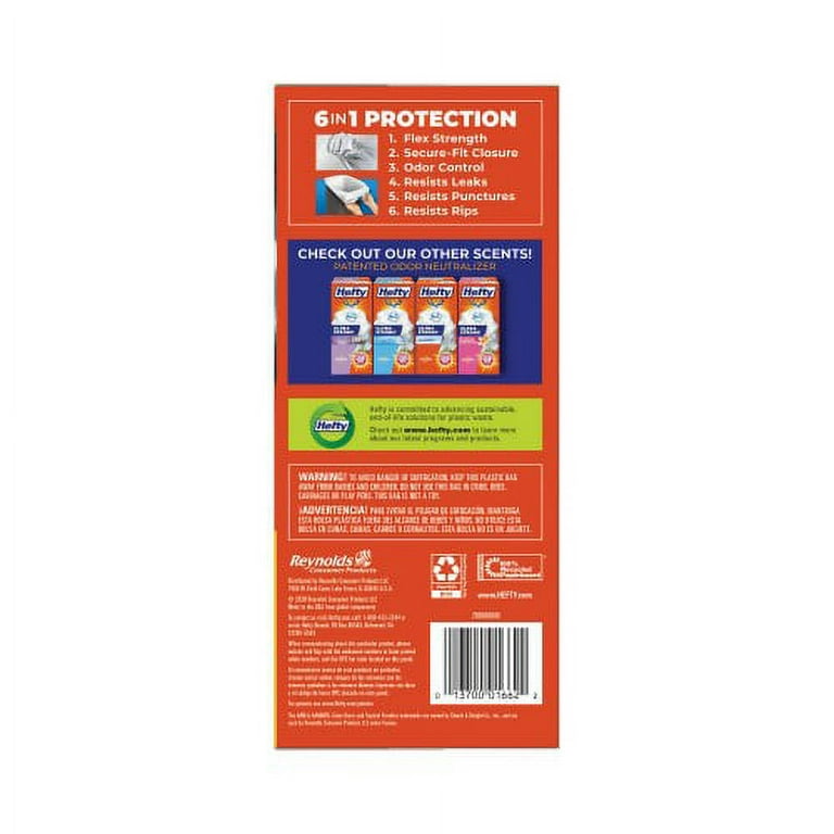 Ultra Strong Scented Tall White Kitchen Bags, 13 gal, 0.9 mil, 23.75