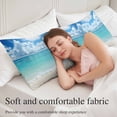 thumbnail image 5 of Ocean Blue Body Pillow Covers 20"x60", Beach Nature Coast Sea Shore Sky Seawater Soft Brushed Microfiber Breathable Throw Pillow Covers, Pillowcase with Zipper for Couch Sofa Bedroom Living Room, 5 of 9
