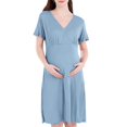 thumbnail image 2 of Celivon Womens Short Sleeve Maternity Dress Feeding No Wear Bra Go Out Postpartum Feeding Summer Soft Flattering Comfy Pregnancy Clothes, 2 of 9