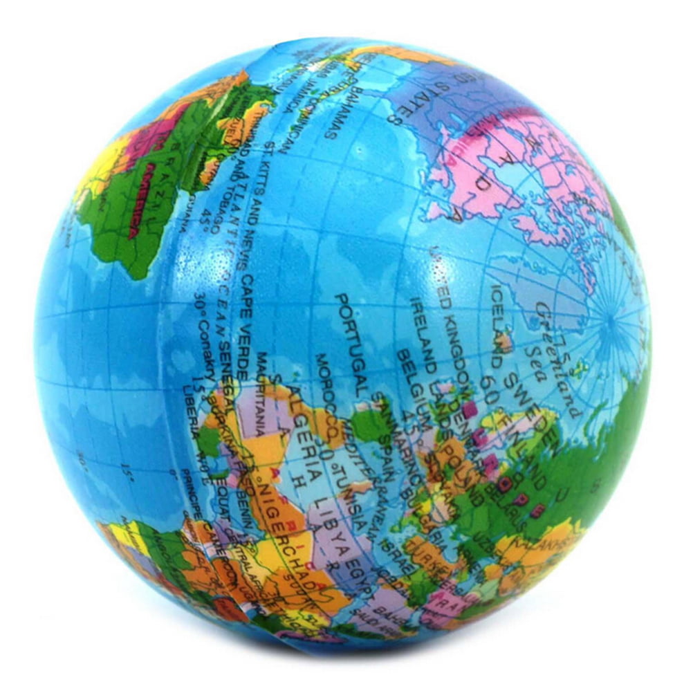 1PC Soft PRnd Exercise Stress Relief Squeeze Foam Ball World Map Earth Globe ZY 