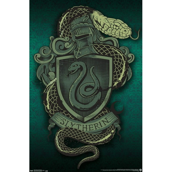 Trends International The Wizarding World: Harry Potter - Slytherin Snake Crest Wall Poster, 14.725" x 22.375", Premium Unframed Version