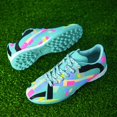 thumbnail image 4 of ColorStorm Men’s Soccer Cleats, Lightweight Football Boots for Speed Training, Colorful Geometric Stud Shoes, Pro Grip Sport Shoes for Turf Grass Field, Durable Athletic Sneakers, 4 of 5