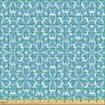 thumbnail image 2 of Ambesonne Floral Fabric by the Yard Upholstery, Abstract Modern Art Deco, 3 Yards, Deep Sky Blue White, 2 of 5
