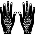 thumbnail image 5 of DIY Hollow Drawing Airbrush Arm Leg Feet India Henna Kit Temporary Decal Body Art Template Tattoo Stencils C1, 5 of 8