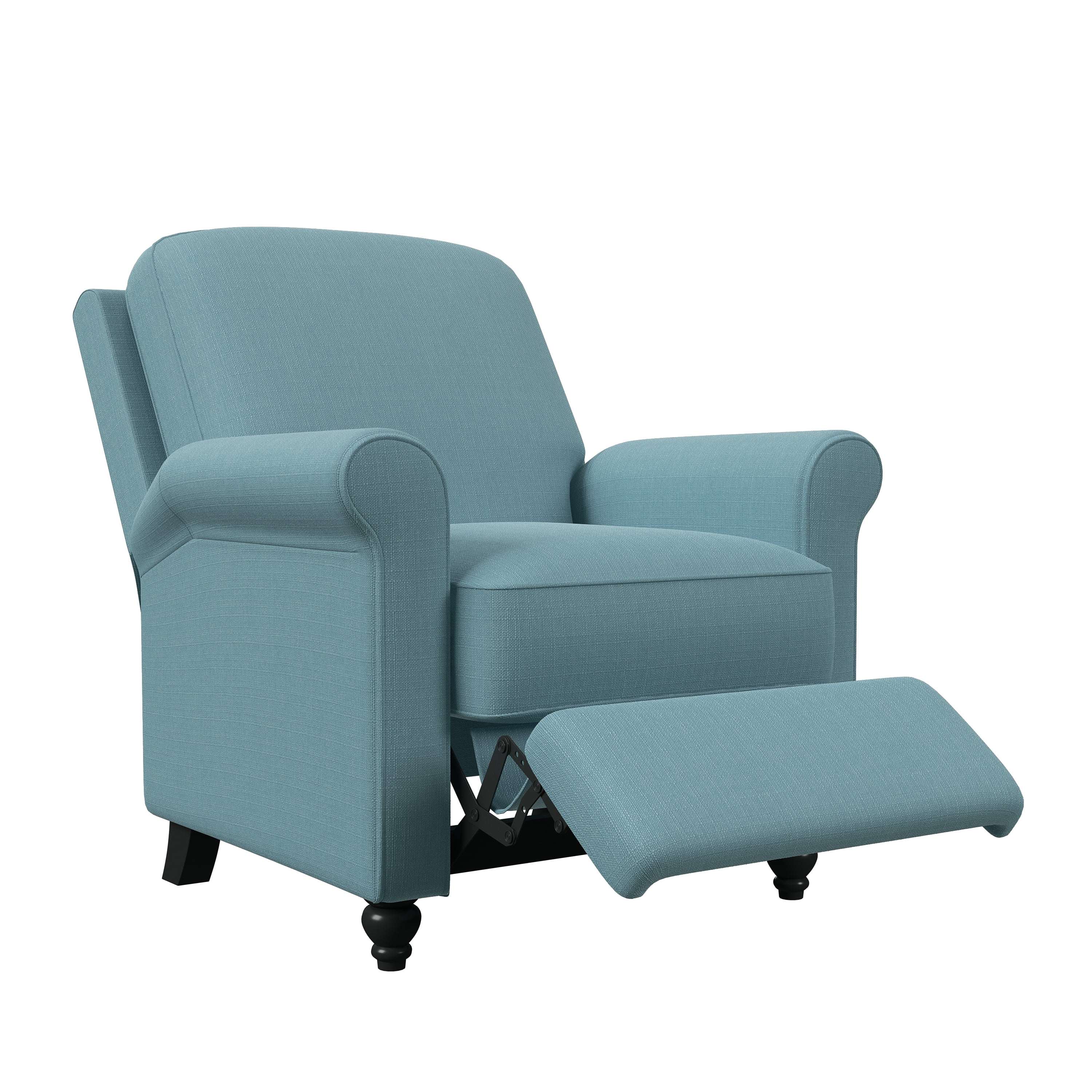 Homesvale Lincoln Push Back Recliner Chair, Sky Blue Linen-like Microfiber Fabric, Pocket Springs for Comfort