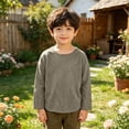 thumbnail image 4 of Ynynloco Kids Boys Long Sleeve Crewneck T-Shirts Tee Tops Fall Fashion Shirt Tops 5-14 Years, 4 of 8