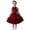 Dress 116#Red, variant on Dress for Girls Sleeveless Lace Lapel Collar Button Solid Color Flowy for Toddler and Kids Outfit Elegant Wedding Prom Dress