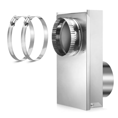 Stainless Steel Periscopes Dryer Vent Set Adjustable with Mounting Accessories for Laundry Room Setups
