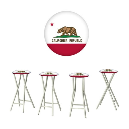 Best of Times State Flag of California Outdoor Bar Stools - Set of (Best California Bar Review Course)