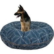 Angle View: Bessie and Barnie Water Resistant Royal Leaf Indoor / Outdoor Durable Bagel Pet / Dog Bed with Removable Cover