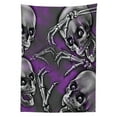 thumbnail image 3 of Ambesonne Skull Tablecloth Rectangular Table Cover, Spooky Smiling Skeleton, 60"x84", Purple Grey and Black, 3 of 4