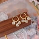 thumbnail image 5 of Fiudx Juego de Aretes de Aro de Piedra de Pino de Moda, Elegante Diseño Floral de Aleación, Detalles de Borlas Brillantes, Uso Diario para Fiestas, Regalo para Mujer, Incluye 1 Par., 5 of 7