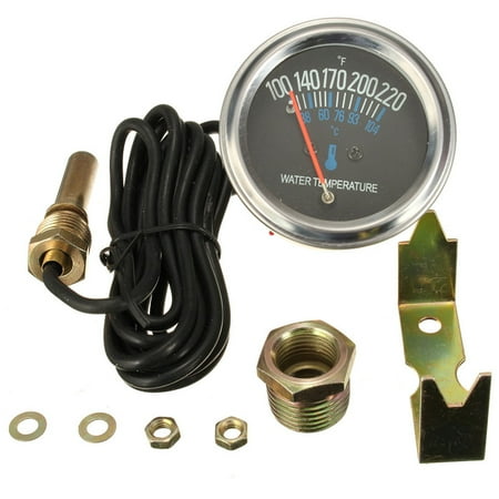 - 52mm Mechanical Auto Water Temperature Temp Meter Gauge 38~104℃ 12V Yellow Light