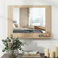 thumbnail image 2 of LOKO Bathroom Mirror with Shelf, 23.5" x 17.5" Rectangle Vanity Mirror with Exquisite Frame, Expansion Screws, Wall Mounted Horizontal Hanging Mirror for Entryway, Living Room (Natural), 2 of 18