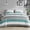 Aqua/Grey, variant on 7 Pieces Queen Size Modern Striped Bedding Set, Aqua Grey Tone, Soft Microfiber All Season Bed in a Bag with Matching Pillow Covers