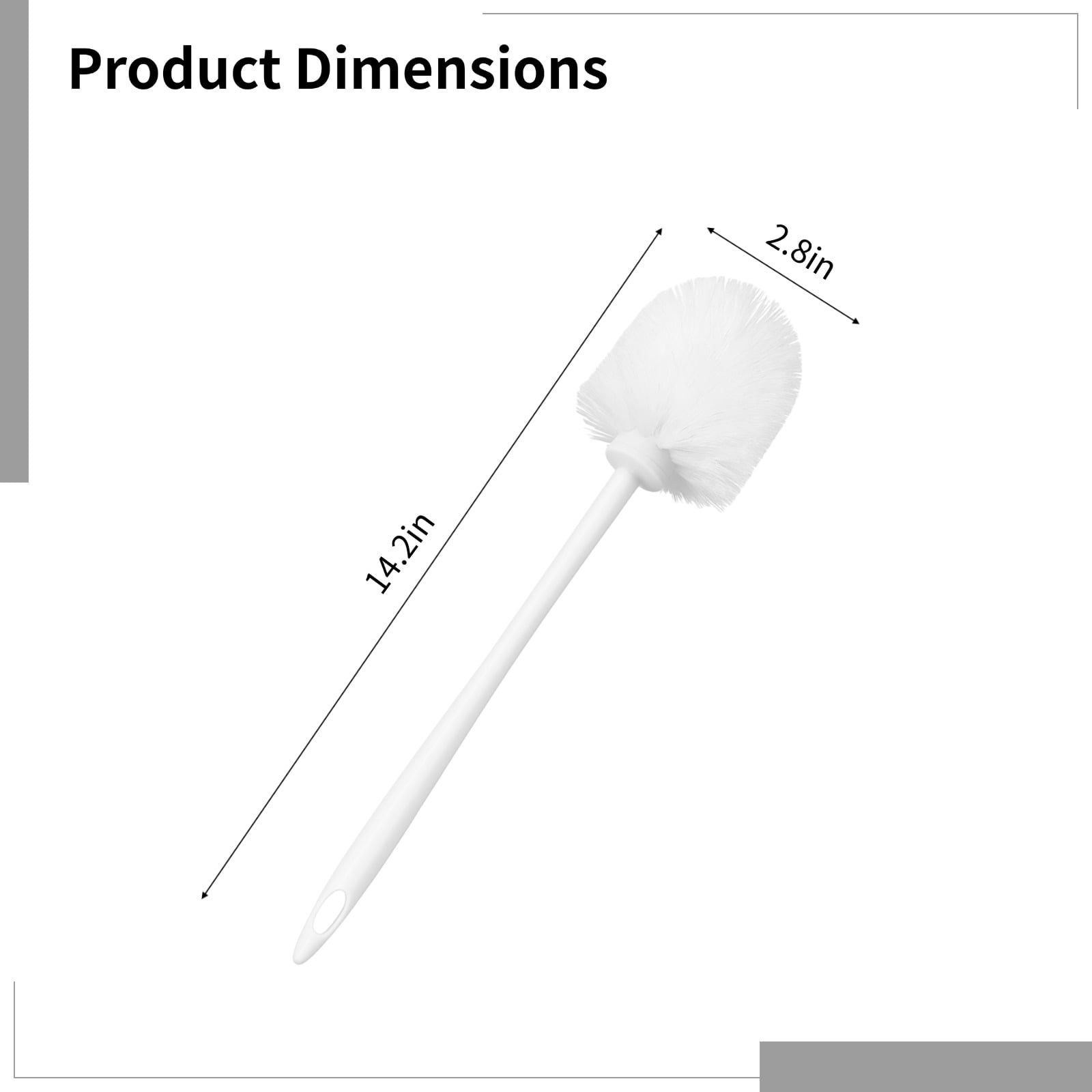 Toilet Brush Set 15 Pack, Long Handle Plastic Toilet Cleaning Brushes with Storage Base, White Bristle Head, Quality PP Material, Deep Clean for Bathroom Corners