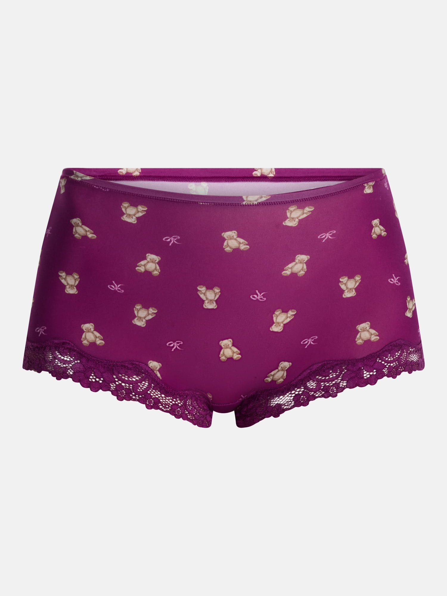 No Boundaries Fit Stretch Boyshort Panties with Lace, 3 Pack, Women's XS-3XL