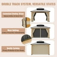 thumbnail image 6 of INTER HUT 13 x 11 Wood Gazebo, Outdoor Steel Patio Hardtop Gazebo with Double Roof, Netting and Curtains, 6 of 8