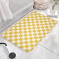 thumbnail image 3 of Yellow White Checkerboard Checkered Flannel Non Slip Door Rugs,Washable Door Mats Indoor,Decorative Door Mats,Dirt-Resistant and Absorbent Doormat for Entrance,Bedroom,Kitchen,Bathroom,31.5"x17", 3 of 4