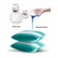 thumbnail image 6 of Outdoor Pillows Waterproof, Ombre Turquoise Throw Pillows with Inserts Included, Modern Abstract Art Gradient Indoor Outdoor Decorative Lumbar Pillow for Bed/Couch/Patio 16"x16", 2Pcs, 6 of 8