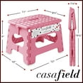 thumbnail image 3 of Casafield 9" Folding Step Stool with Handle (Set of 2) - Pink, Collapsible Foot Stool for Adults, 3 of 8