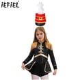 thumbnail image 2 of Disfraz de mago para niños y niñas, traje de Cosplay de mago, baterista de circo, Charretera con flecos, mono de lentejuelas con Mini sombrero de copa, sombrero de equipo de tambor, 2 of 5