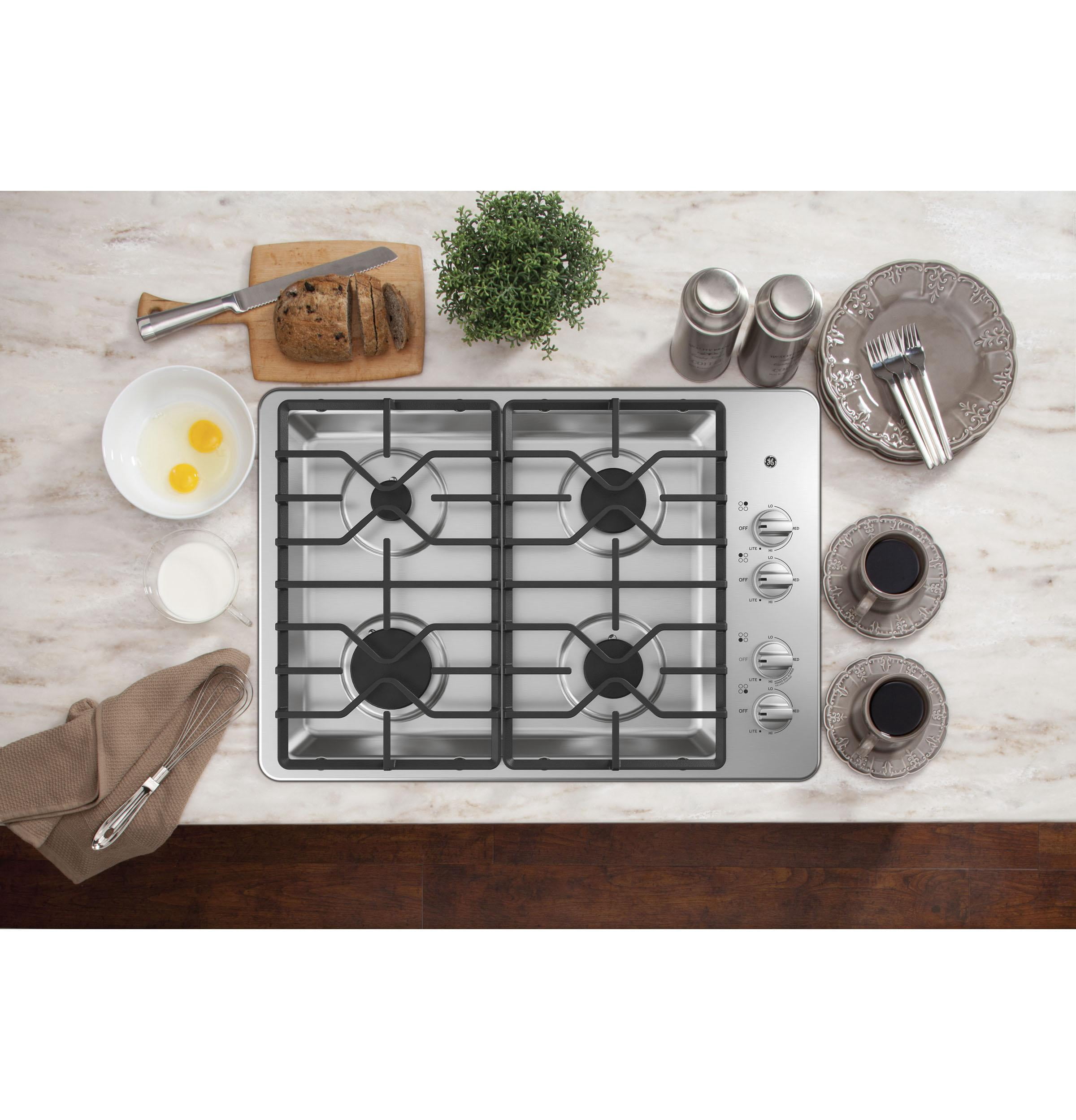 GE JGP3030SLSS 30 inch Stainless 4 Burner Gas Cooktop