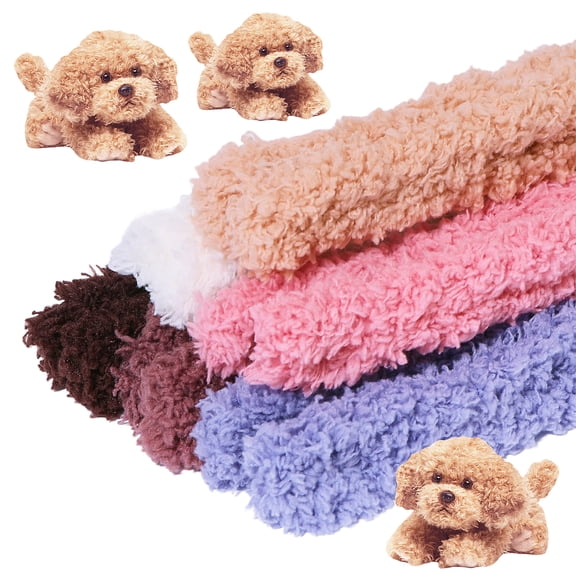 12Pcs Jumbo Pipe Cleaner Fur Material Pipe Craft Supplies with Noses and Eyes 9mm Extra Thick Multicolored Pipe Chenille Stems Cleaners Pipe for DIY