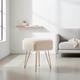 thumbnail image 4 of Ilios Innova | Taburete de tela tipo peluche color beige con patas metálicas doradas, asiento acolchado decorativo estilo glam minimalista para sala o recámara., 4 of 9