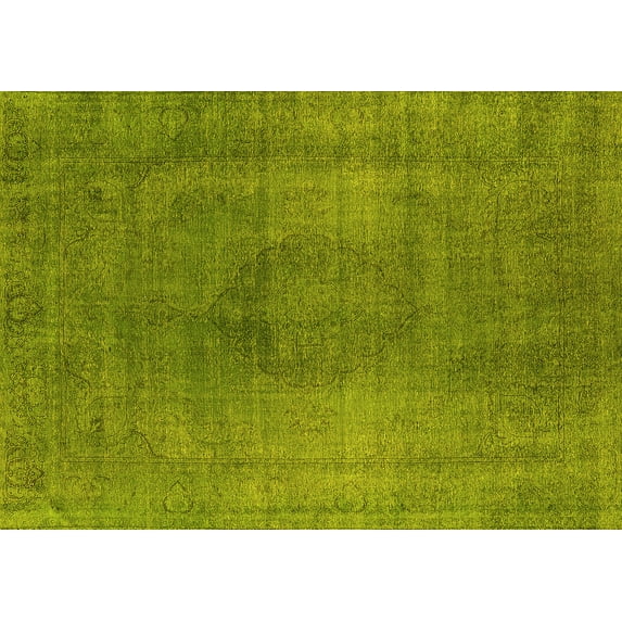 Ahgly Company Indoor Rectangle Oriental Yellow Industrial Area Rugs, 5' x 7'