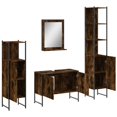 thumbnail image 3 of vidaXL 4 Piece Bathroom Cabinet Set Smoked Oak Engineered Wood, 3 of 5