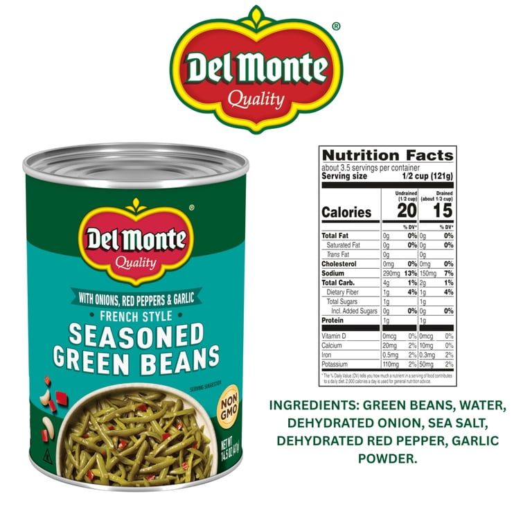 Del Monte, French Style Green Beans, 14.5 oz with Onions, Red