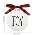 thumbnail image 3 of Christmas Decorations Christmas Tree Decoration Shatterproof Ball Ornaments Farmhouse Bulbs With Plaid Bow White Holiday Country Cottage Decoration, 3 of 9