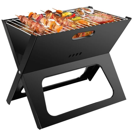 Bestller Charcoal BBQ Grill,Folding Portable Stainless Steel Barbecue Grill Tools for Camping Cooking Picnic Backpacking Garden