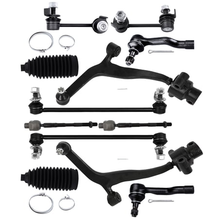 cciyu Front Inner Tie Rod End Lower Control Arm And Ball Joint Stabilizer Bar Link ES800428 ES800429 Fit for 2003-2008 for INFINITI for FX35 / 2003-2008 for INFINITI for FX45