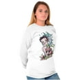 thumbnail image 3 of Betty Boop Cartoon Mushroom Pixie Women's Long Sleeve T Shirt Brisco Brands X, 3 of 5