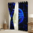 thumbnail image 3 of Erosebridal Geometric Geometry Checkered Curtains Pack of 2 (38x45),Basketball Game Black Out Curtains,Black Blue Curtains for Living Room For Youth,Super Cozy Room Decoration, 3 of 7