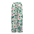 thumbnail image 4 of TRUBKH boho pants for women High Waist Wide Leg Pants Floral Solid Long Palazzo Pants Summer Print Boho Palazzo Pants High Waist Trousers With Pockets boho pants for women womens beach outfits Pink S, 4 of 6