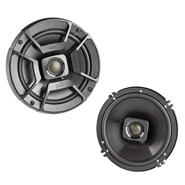 Polk Audio DB652 DB+ Series Altavoz coaxial de 6,5" para coche y marino, altavoz de audio de 2 vías para barco y coche, respuesta de frecuencia de 40-22 kHz, cono de woofer de polipropileno y tweeter