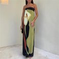 thumbnail image 3 of Vestido sin tirantes con estampado de aguacate para mujer, ropa de calle Sexy para vacaciones, holgado, con hombros descubiertos, Color de contraste, 2024, 3 of 5
